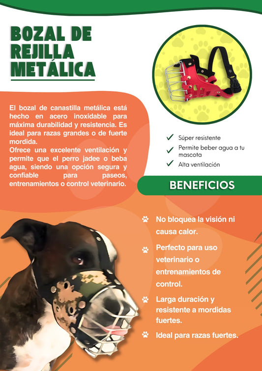 BOZAL DE REJILLA METALICA DE LA TALLA M1 , M2 Y M3