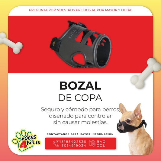 BOZAL TIPO COPA EN PLÁSTICO DE LA TALLA M , L , XL Y XXL